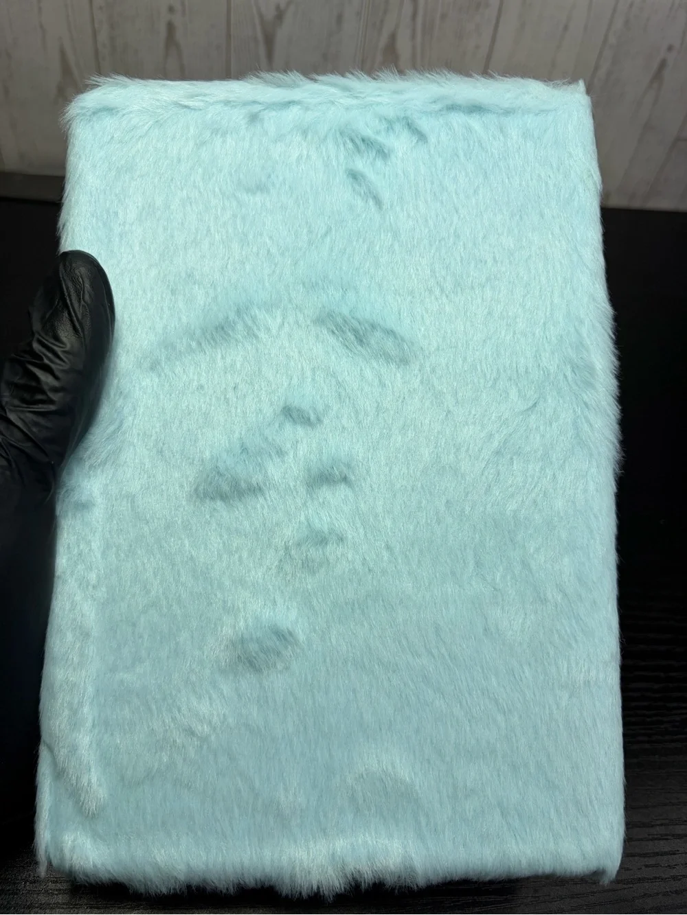 Cute Powder Blue Kuromi Plush Faux Fur Journal/Notebook